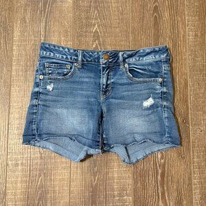 American Eagle Outfitters Blue Distressed Denim Cutoff Shorts